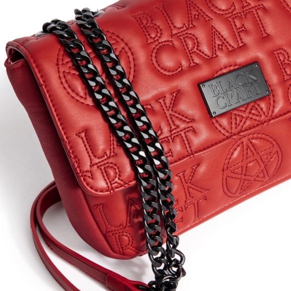Blackcraft Cult Red Quilted PU Leather Crossbody Shoulder Bag NEW - Picture 3 of 3